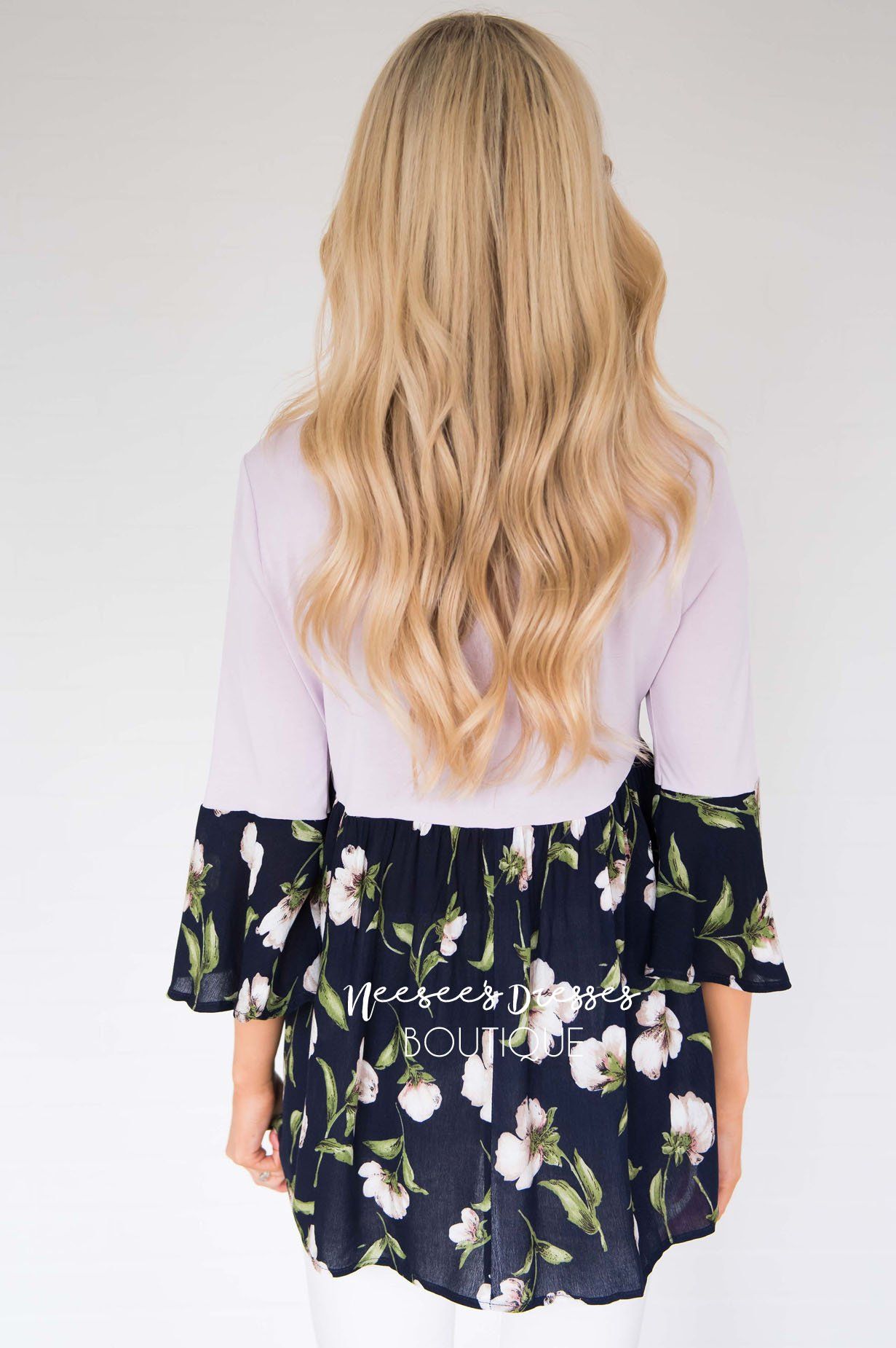No Rain, No Flowers Floral Blouse Modest Dresses vendor-unknown 