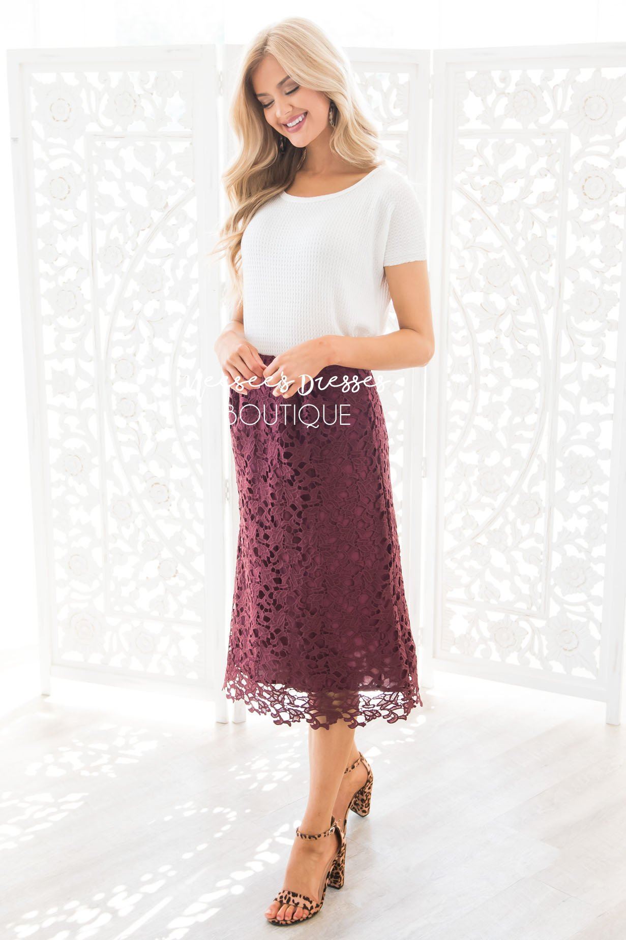 Lovely in Lace Skirt Modest Dresses vendor-unknown 