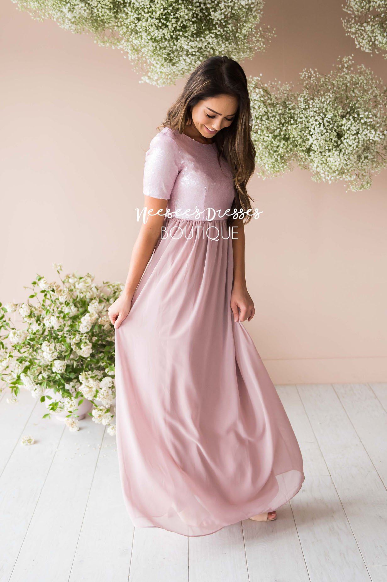 The Elsa in Dusty Pink Modest Dresses vendor-unknown 