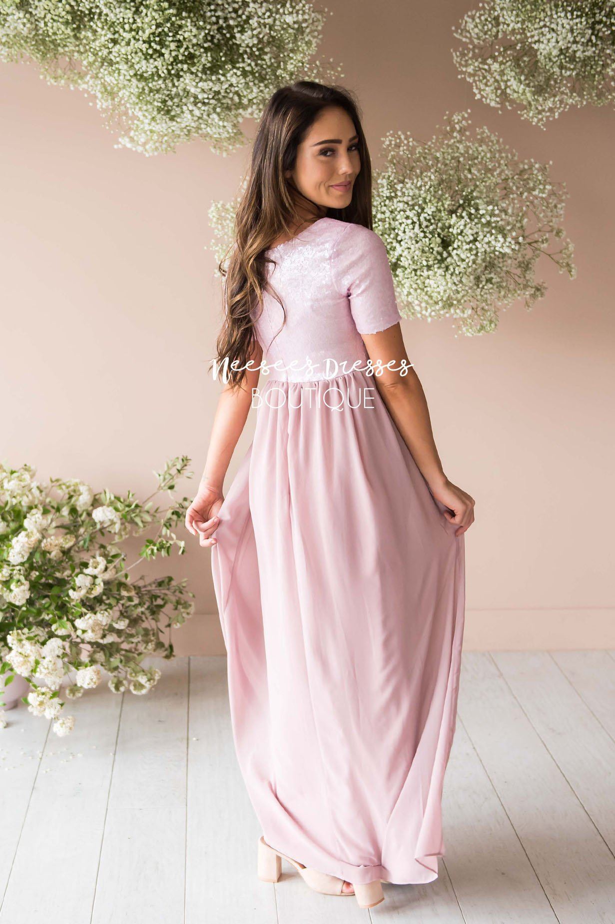 The Elsa in Dusty Pink Modest Dresses vendor-unknown 
