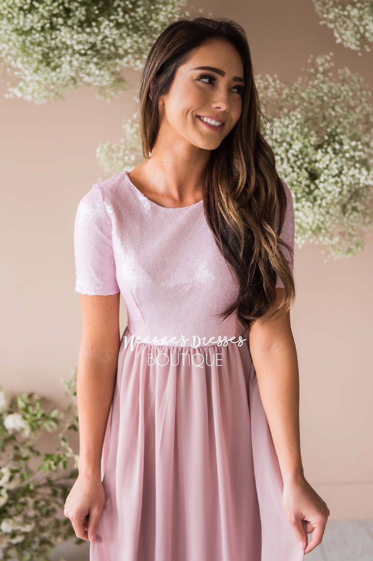 The Elsa in Dusty Pink Modest Dresses vendor-unknown 