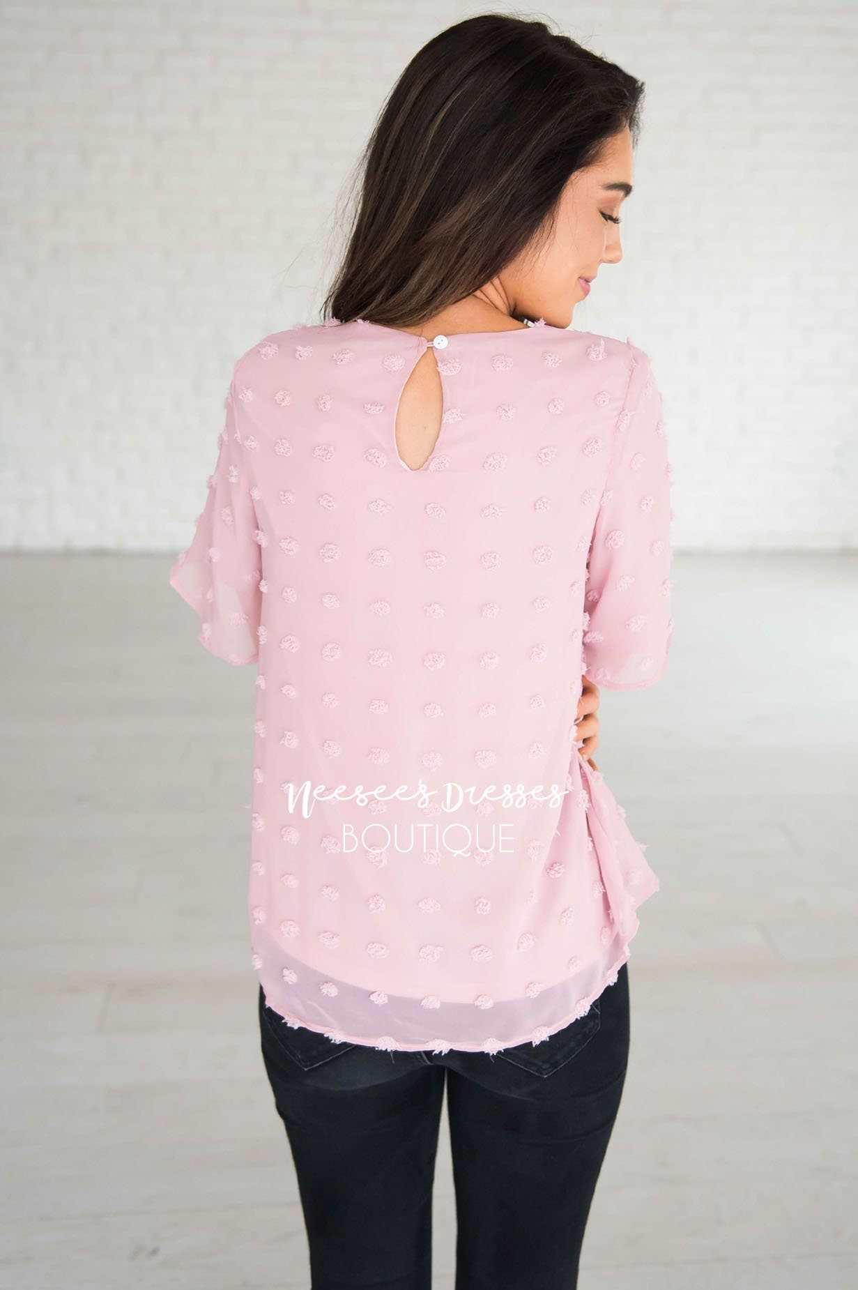 Stunning Swiss Dot Blouse Tops vendor-unknown 