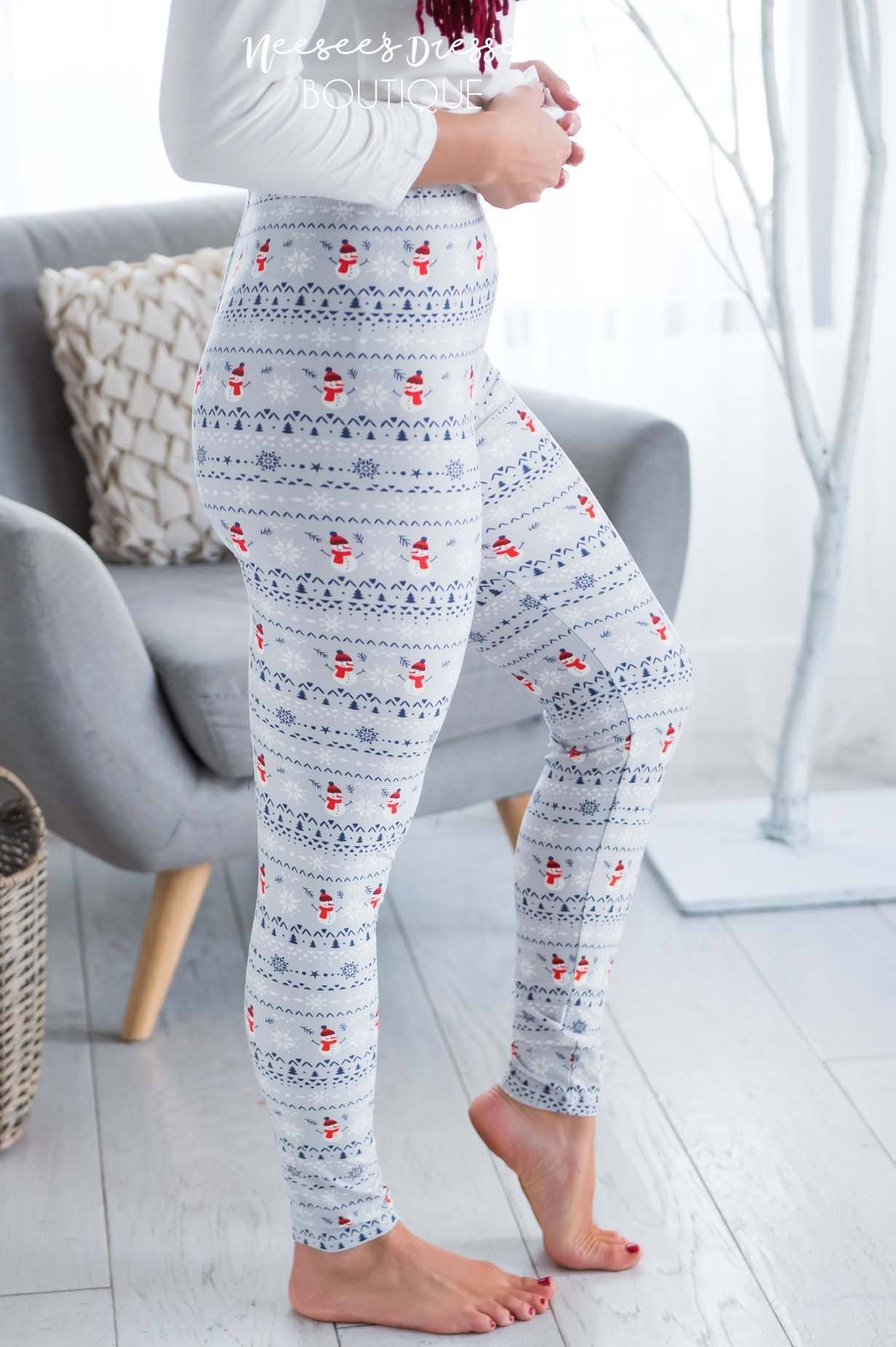 Mini Snowmen & Snowflakes Christmas Leggings Accessories & Shoes vendor-unknown 