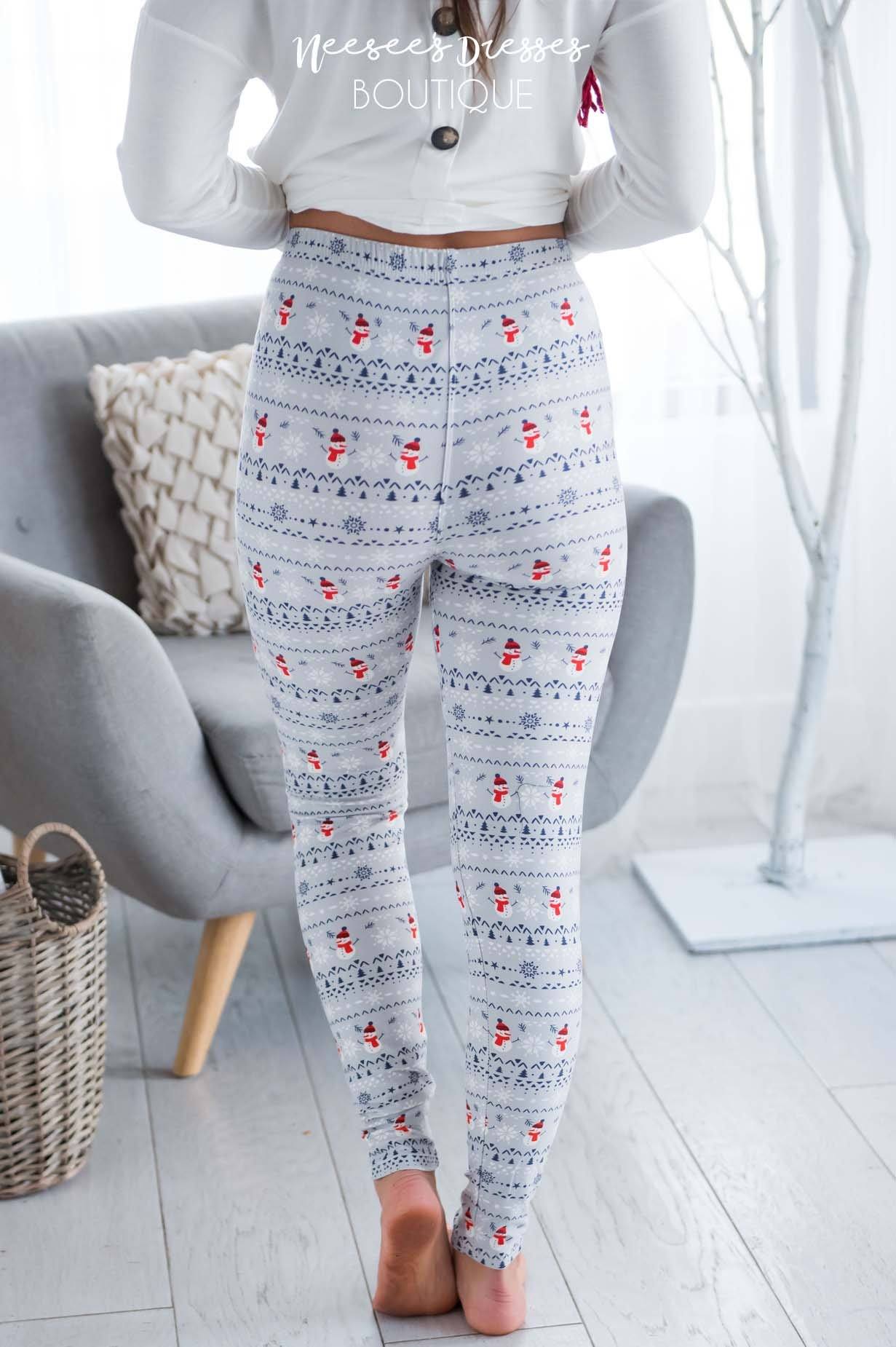 Mini Snowmen & Snowflakes Christmas Leggings Accessories & Shoes vendor-unknown 