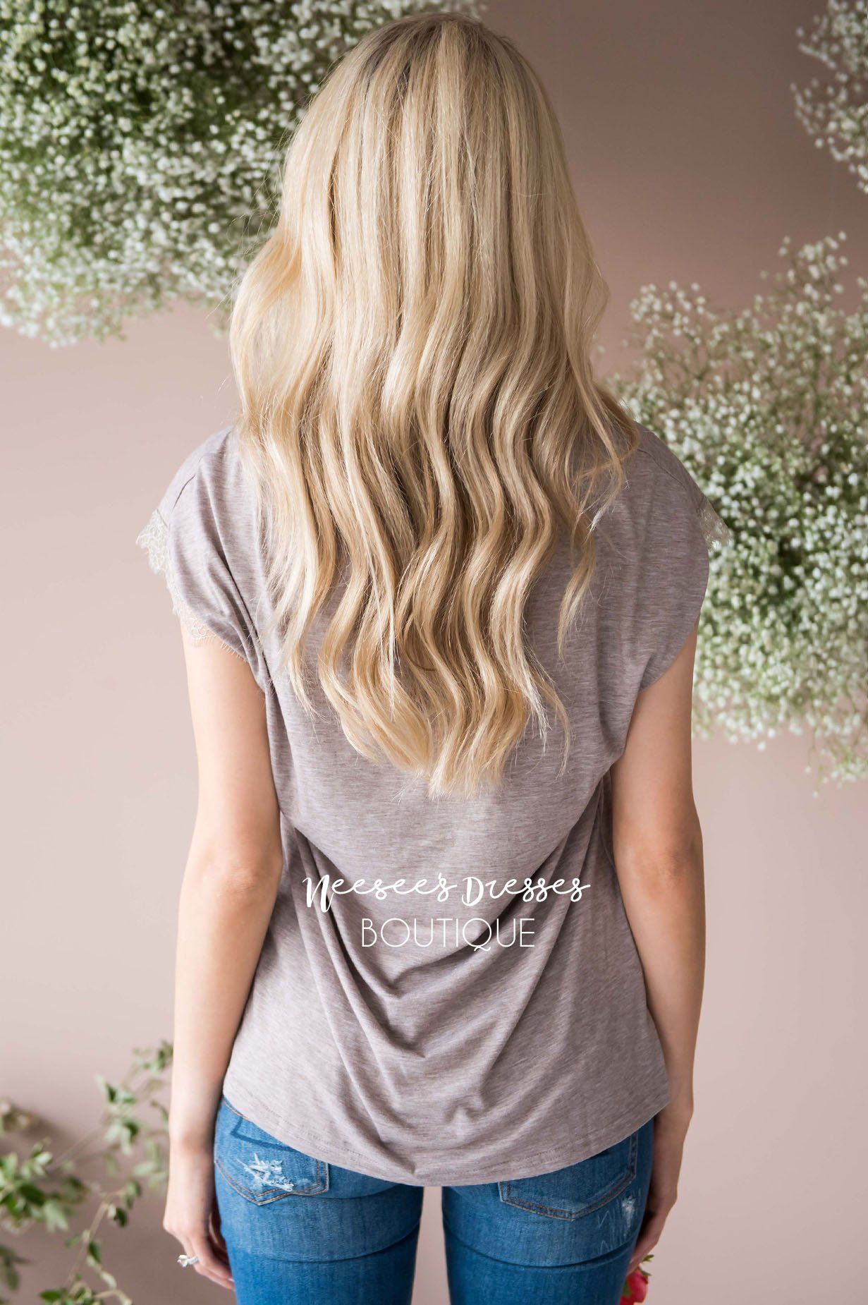 Be a Wildflower Lace Sleeve Top Modest Dresses vendor-unknown 