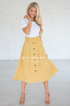 Walk with Me Button Front Skirt Modest Dresses vendor-unknown