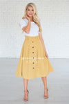 Walk with Me Button Front Skirt Modest Dresses vendor-unknown