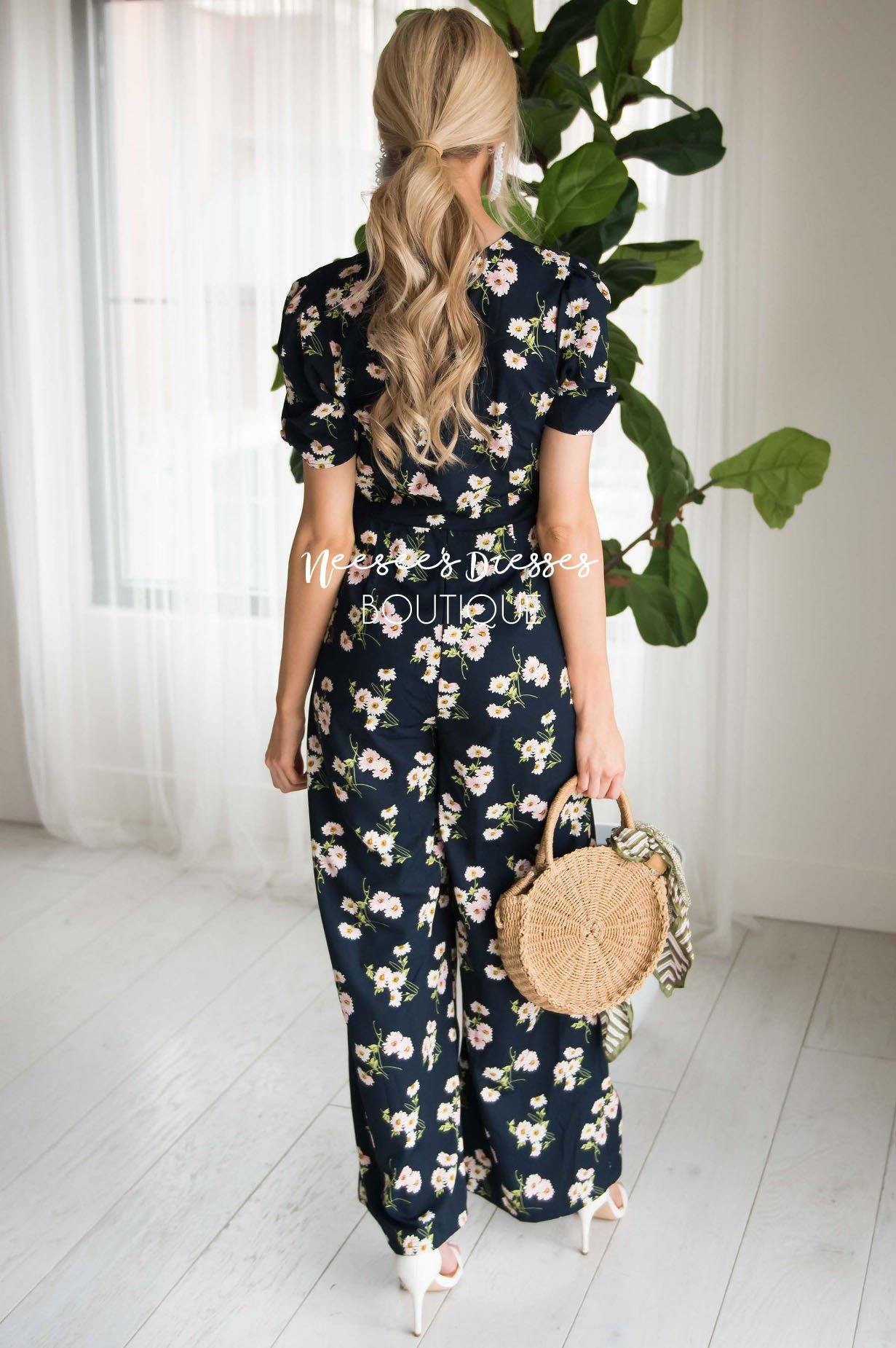 The Kalley Floral Jumpsuit Modest Dresses vendor-unknown 