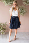 Pretty In Love Pinstripe Skirt Modest Dresses vendor-unknown 