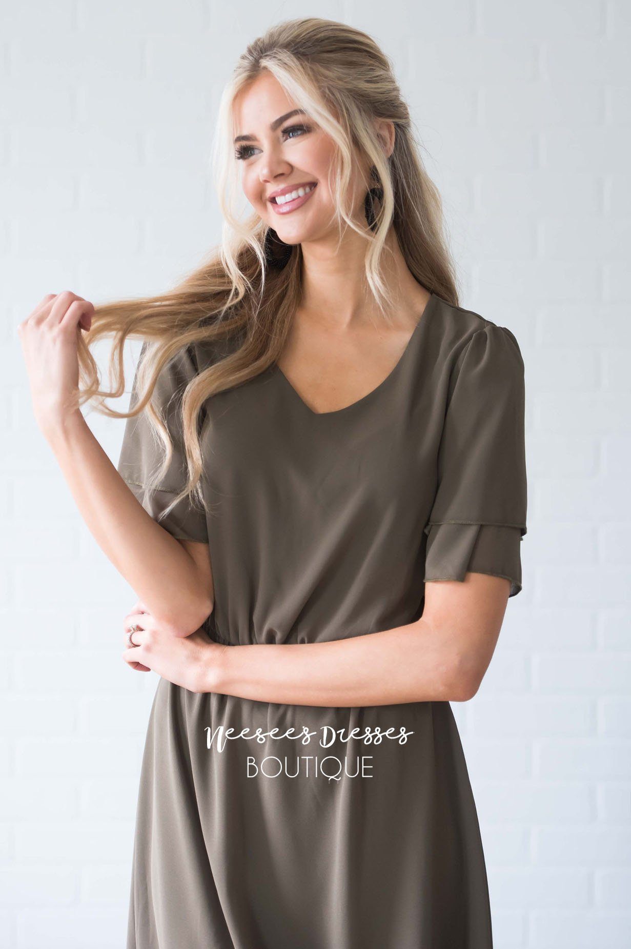 The Claire Chiffon Dress Modest Dresses vendor-unknown 