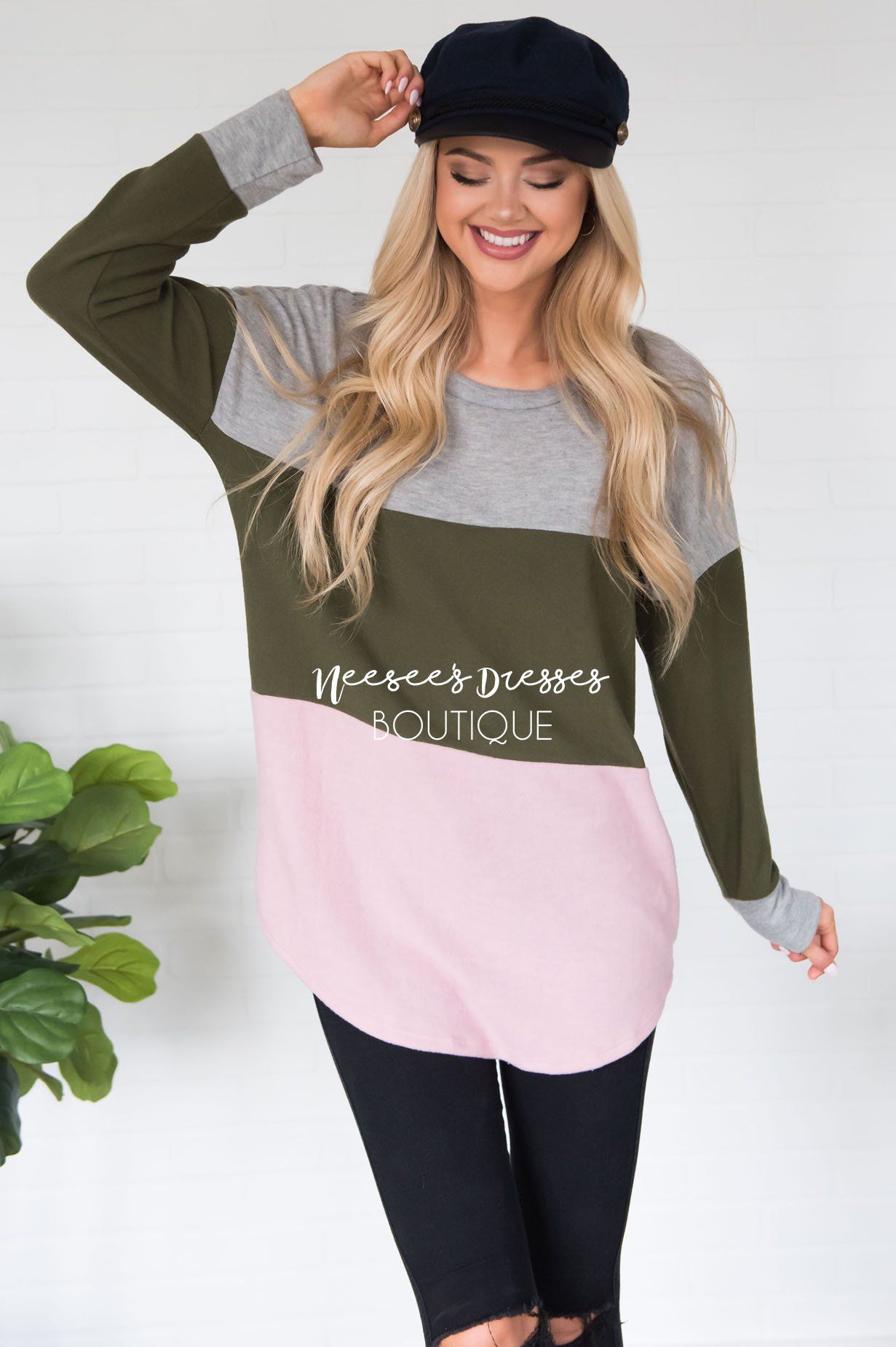 Darling Be Mine Color Block Sweater Modest Dresses vendor-unknown 