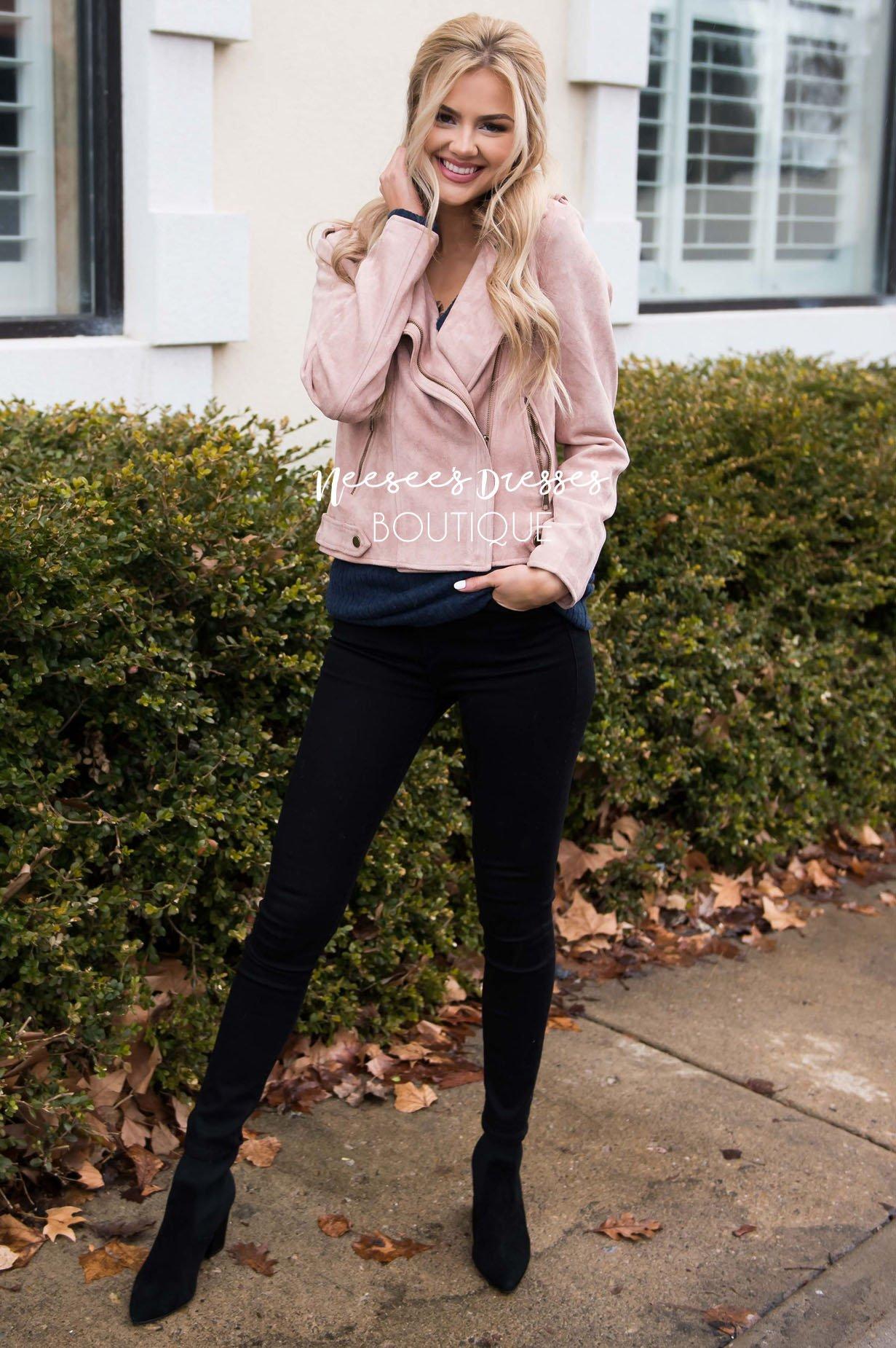 Pretty in Pink Moto Jacket Tops vendor-unknown 