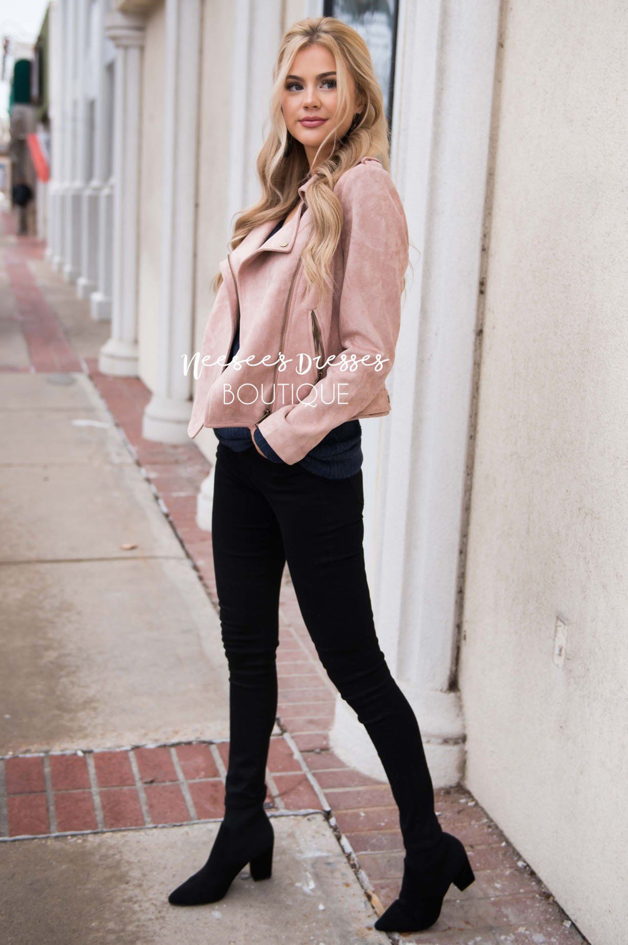 Pretty in Pink Moto Jacket Tops vendor-unknown 