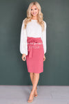 Tie Waist Modest Pencil Skirt Skirts vendor-unknown
