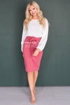 Tie Waist Modest Pencil Skirt Skirts vendor-unknown