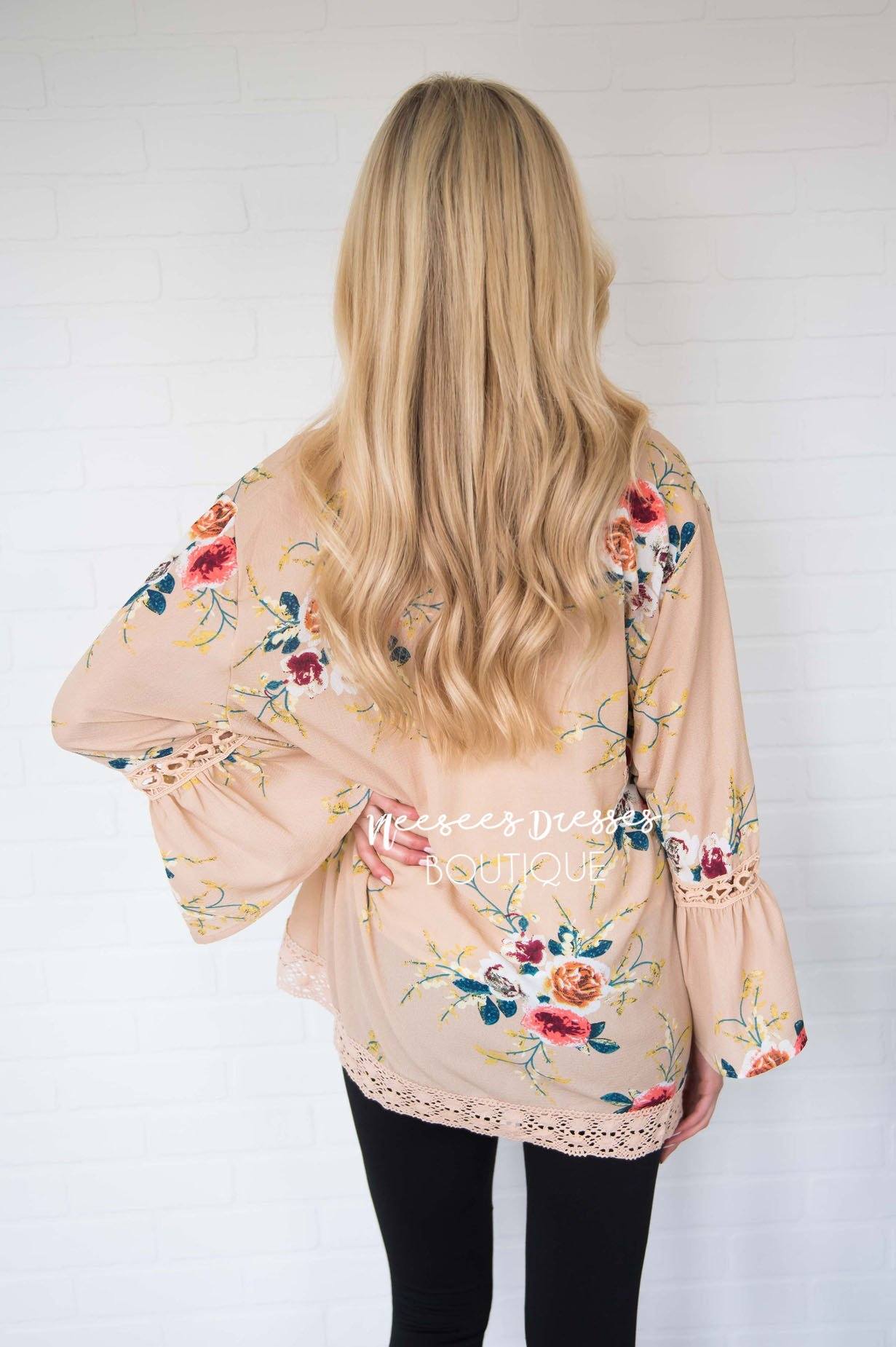 Just Bloom Floral Cardigan Modest Dresses vendor-unknown 