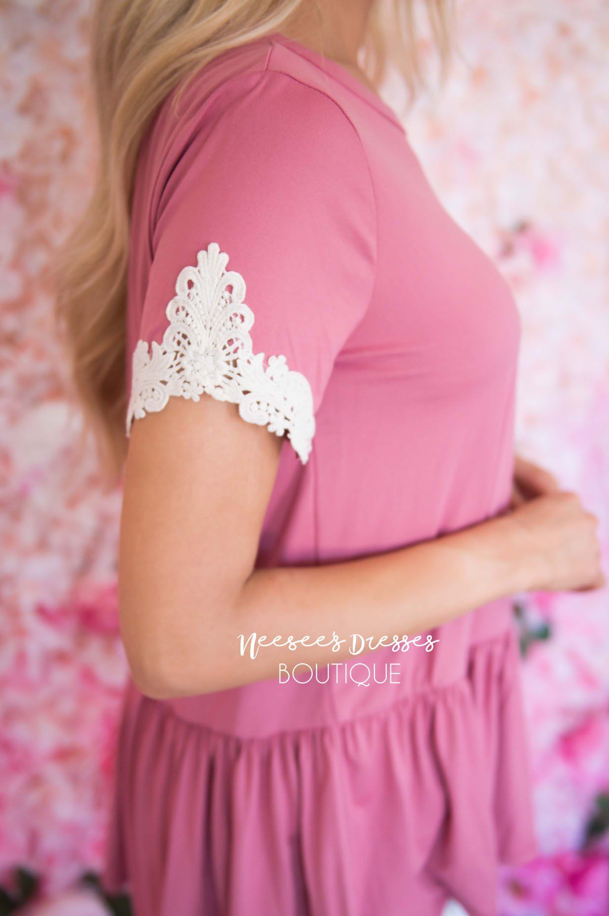 Be Bold Crochet Sleeve Top Modest Dresses vendor-unknown 