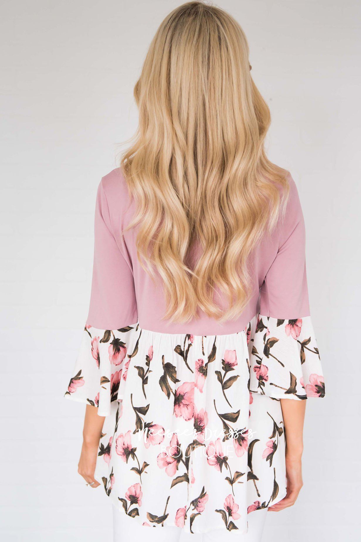 No Rain, No Flowers Floral Blouse Modest Dresses vendor-unknown 
