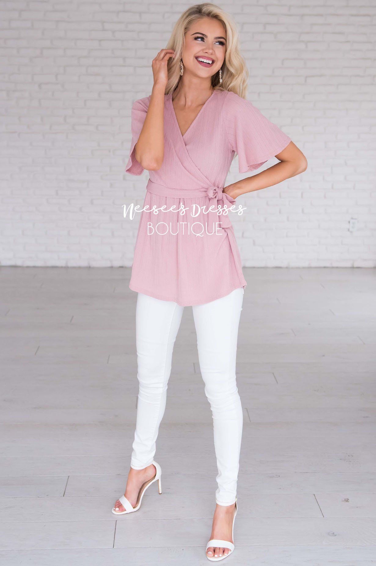 Beautiful Nightmare Tie Blouse Modest Dresses vendor-unknown 