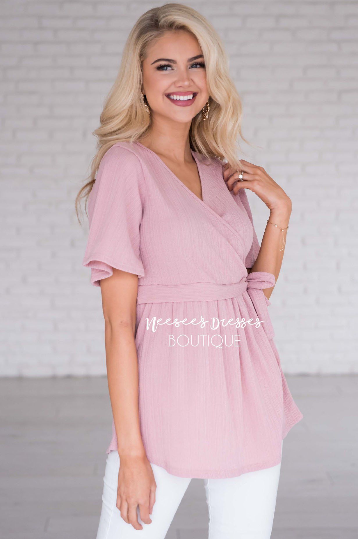 Beautiful Nightmare Tie Blouse Modest Dresses vendor-unknown 