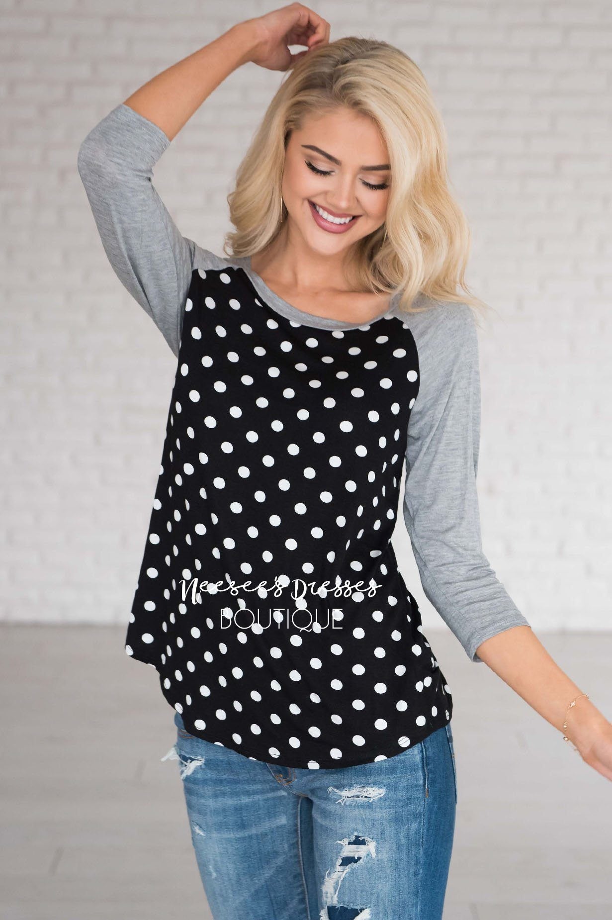 Connect The Dots Baseball Tee Modest Dresses vendor-unknown 