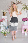 Making A Point Polka Dot/Stripe Skirt Modest Dresses vendor-unknown