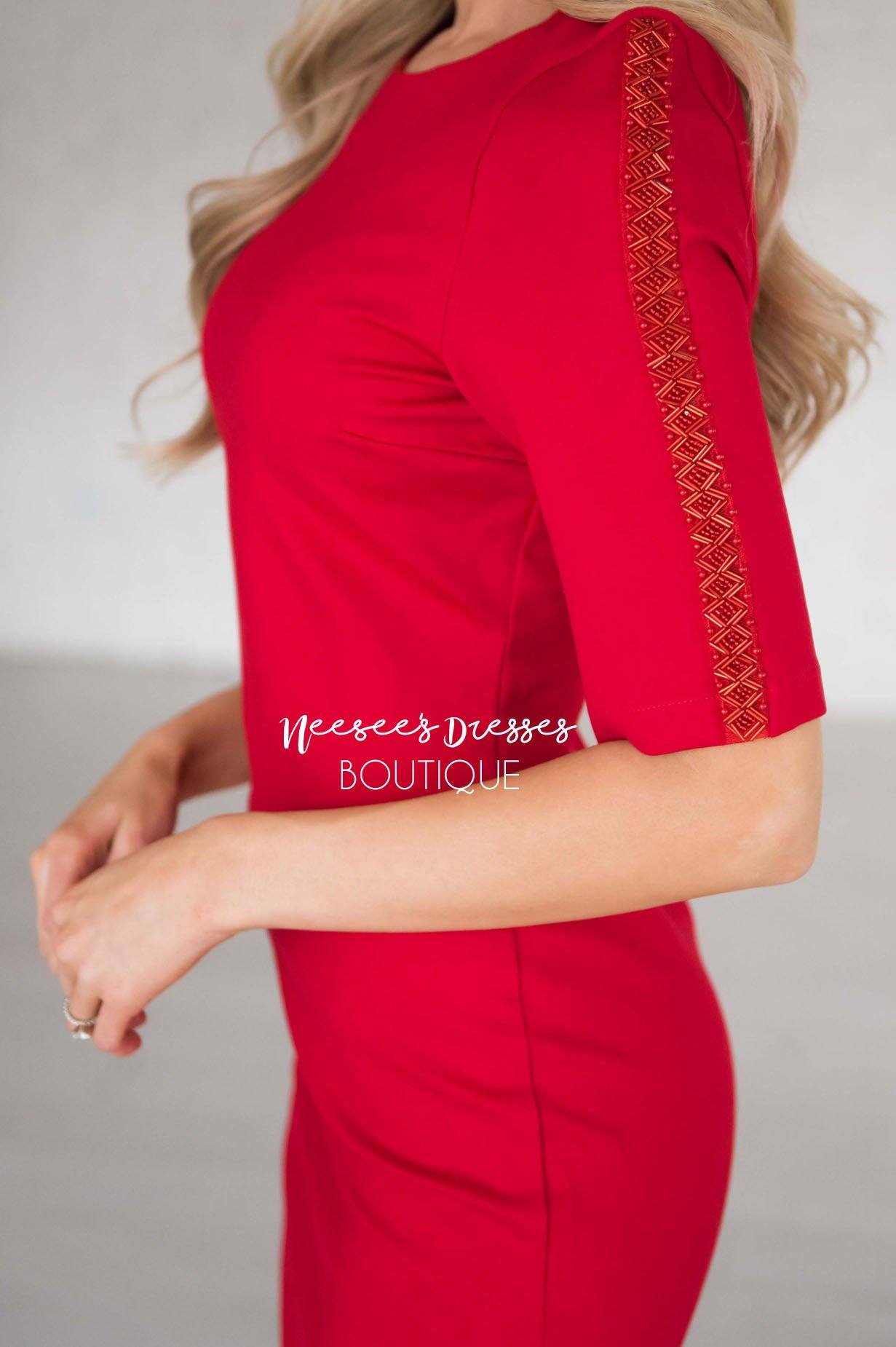 The Christina Beaded Dress Modest Dresses vendor-unknown 