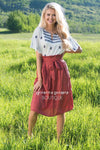 Hello Summer Striped Tie Waist Skirt Modest Dresses vendor-unknown