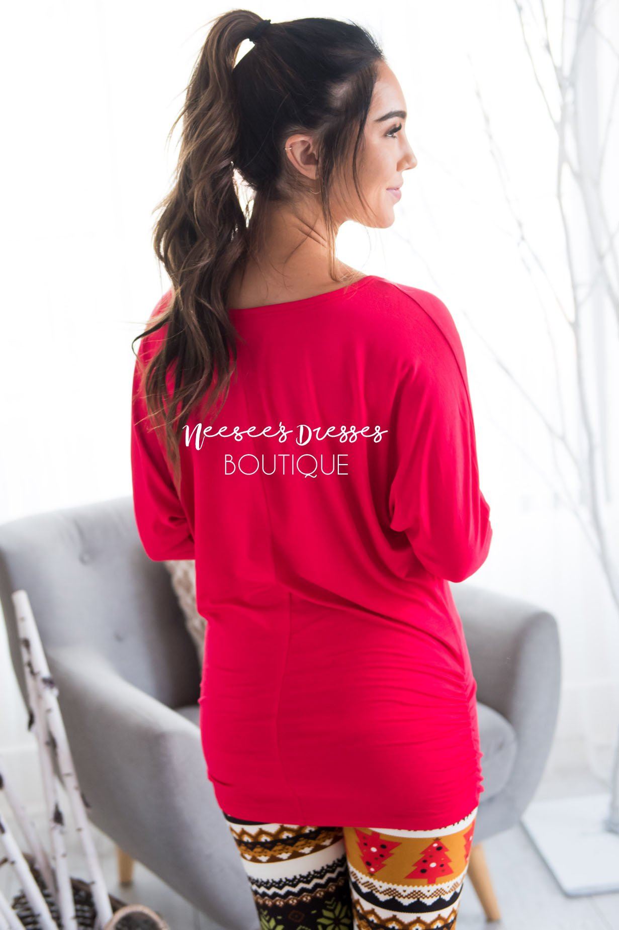 Side Ruche Tunic Tops vendor-unknown 