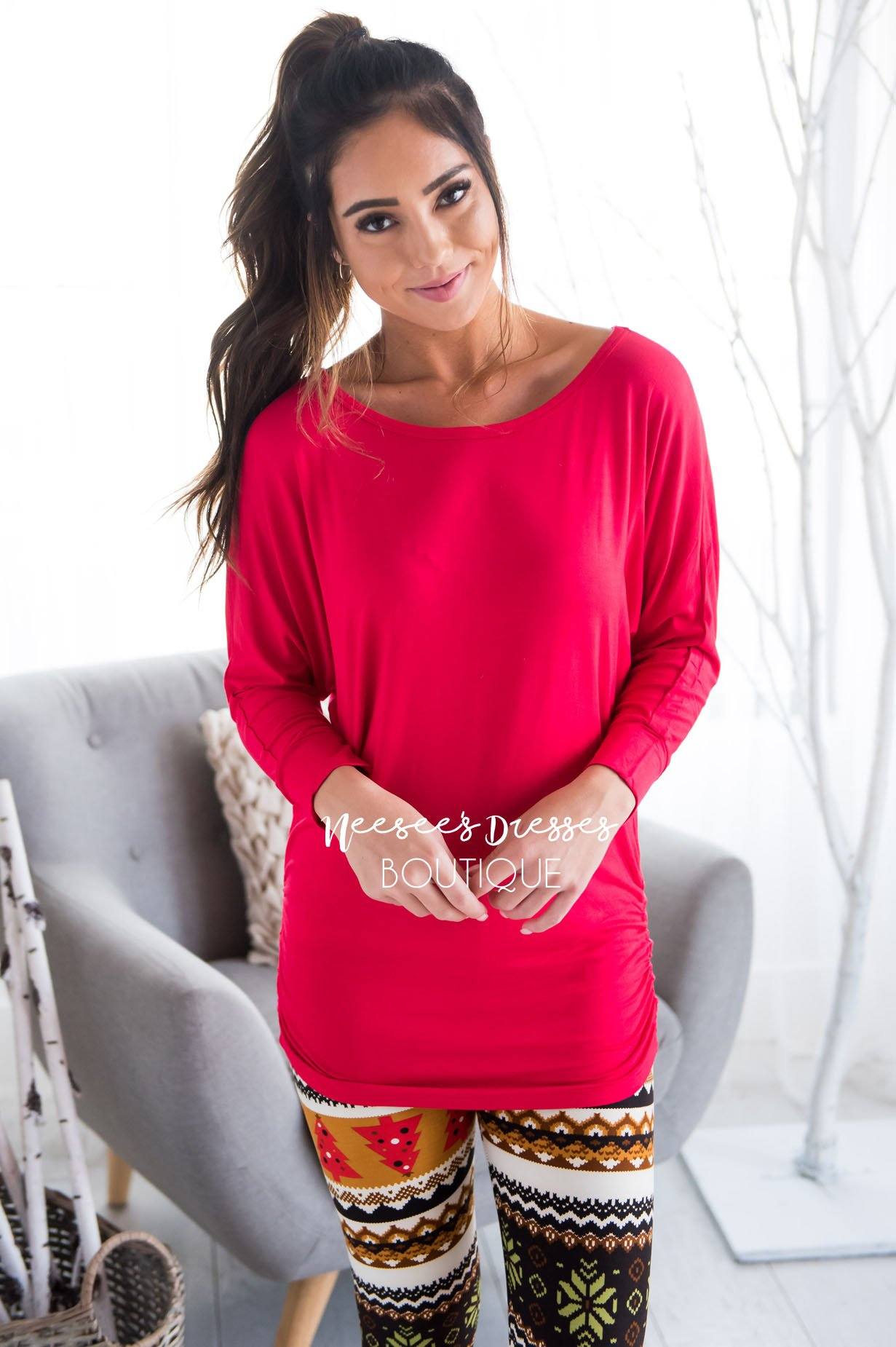 Side Ruche Tunic Tops vendor-unknown 