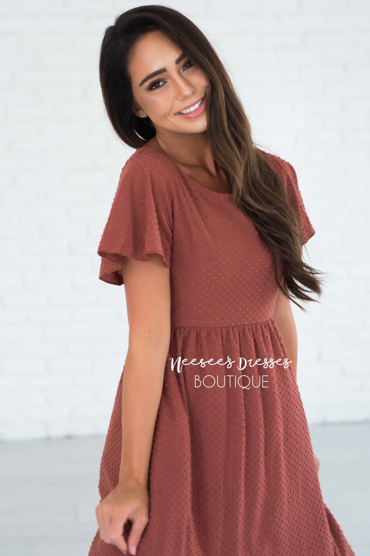 The Zoey Swiss Dot Modest Dresses vendor-unknown 