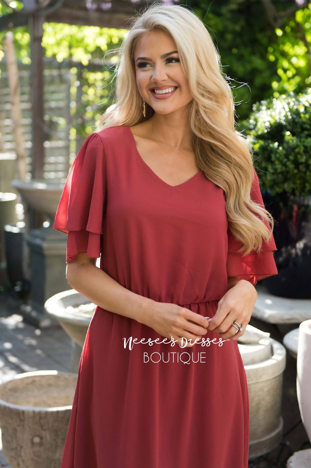 The Claire Chiffon Dress Modest Dresses vendor-unknown 