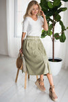 Oh Happy Days Button Skirt Modest Dresses vendor-unknown