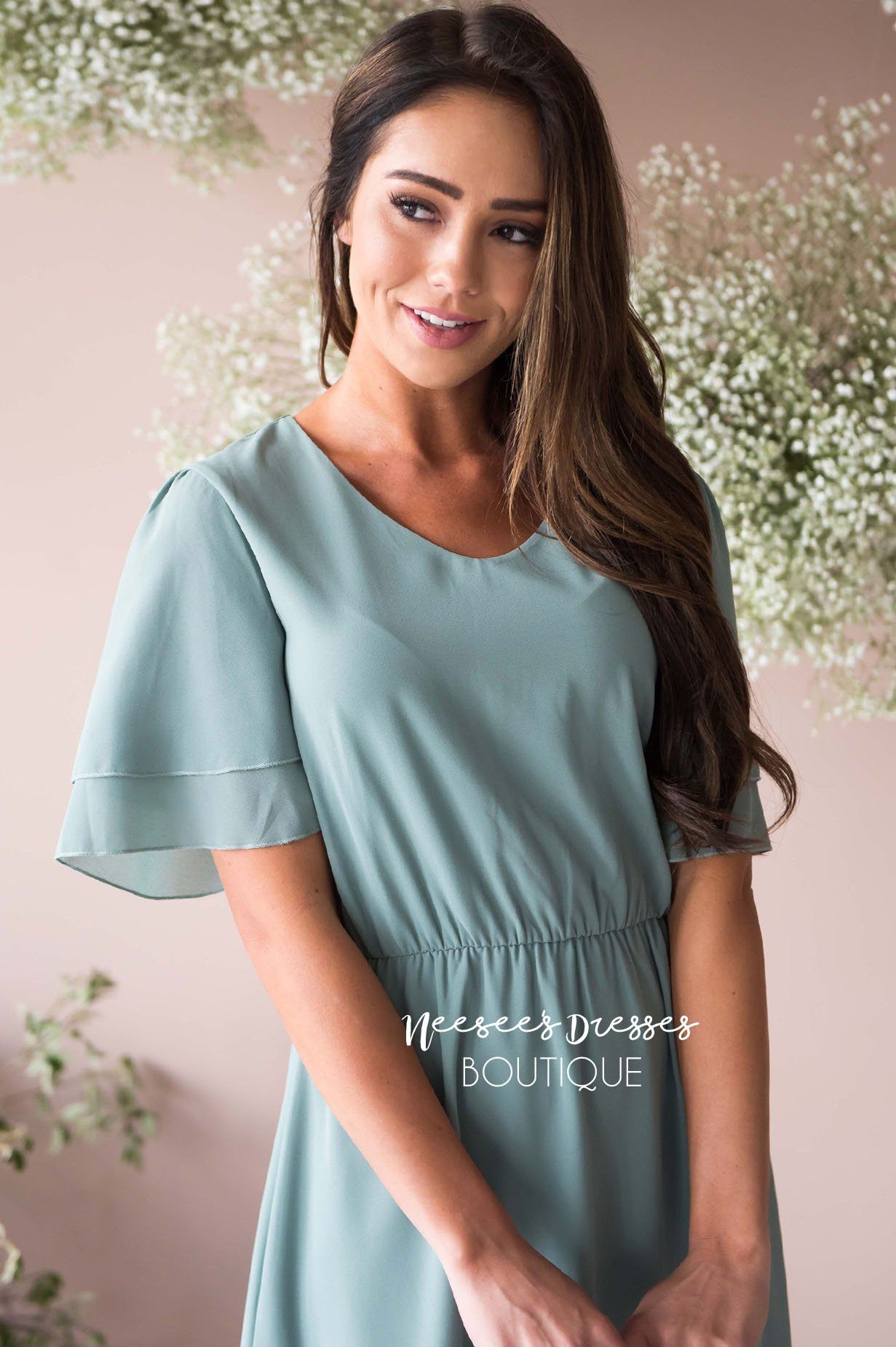 The Claire Chiffon Dress Modest Dresses vendor-unknown 