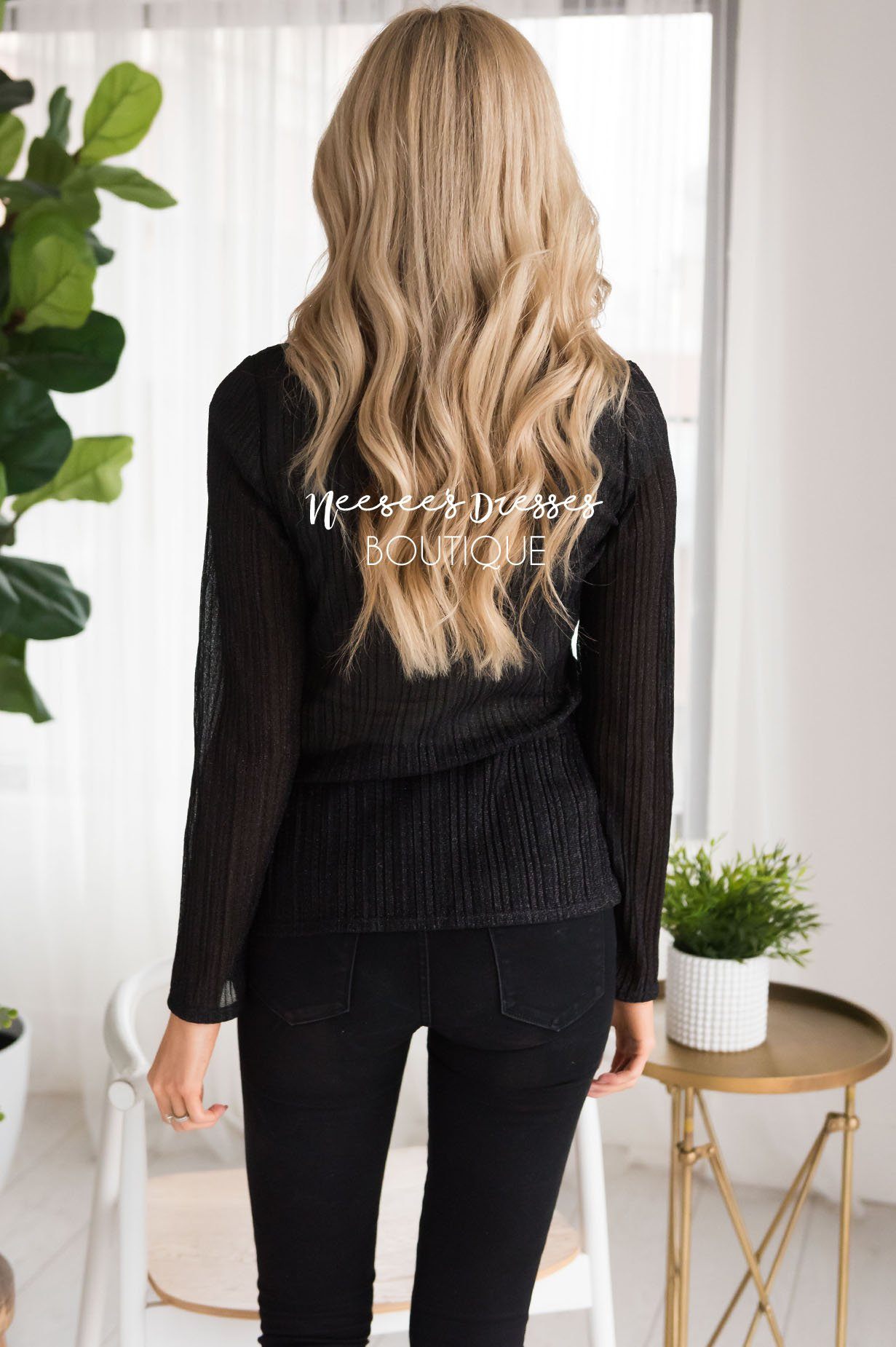 Sheer Stripes Blouse Tops vendor-unknown 