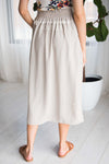 Soft Taupe Smock Waist Skirt Modest Dresses vendor-unknown