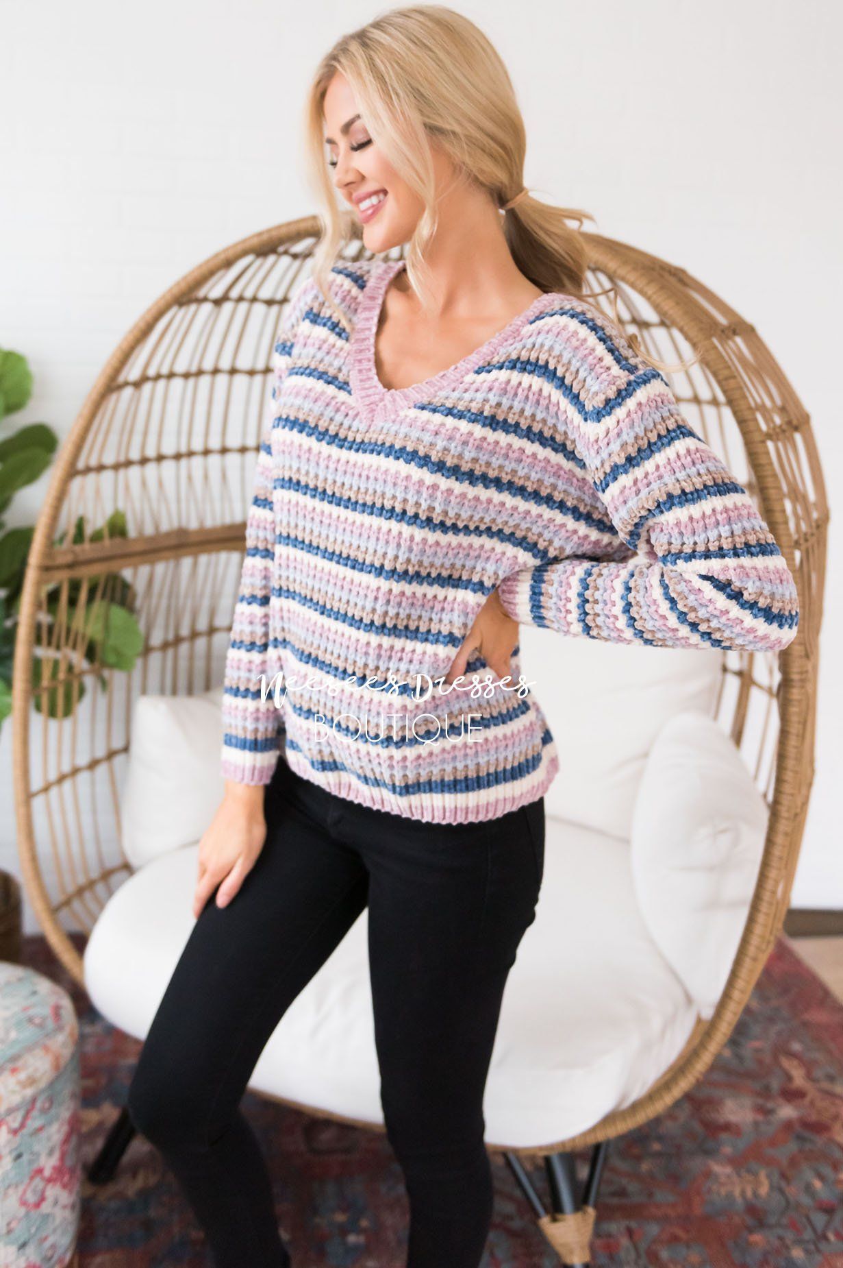 Snow Day Chenille Sweater Tops vendor-unknown 