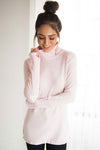 Soft Pink Turtleneck Sweater Modest Dresses vendor-unknown