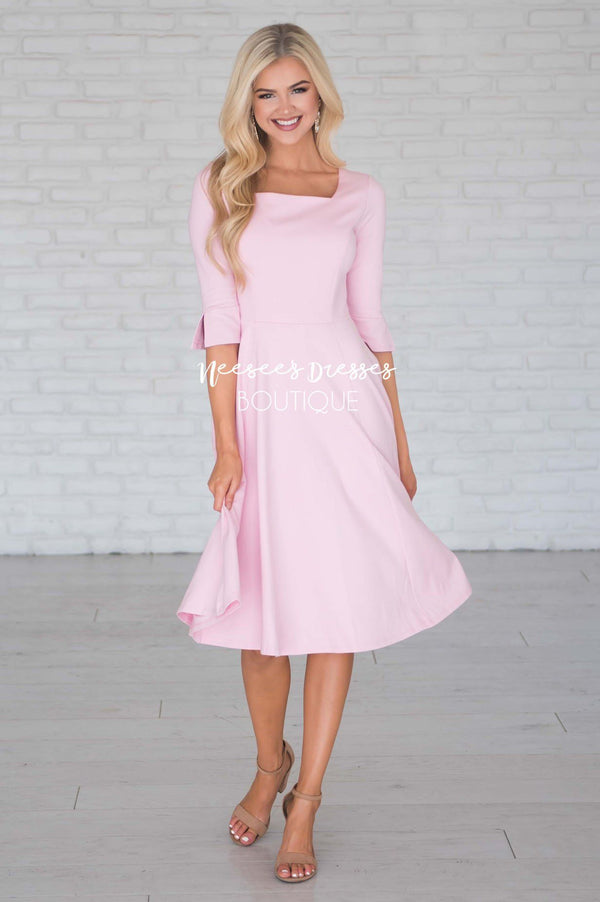 Blush Pink Modest Dress | Best Place To Buy Modest Dresses - NeeSee's ...