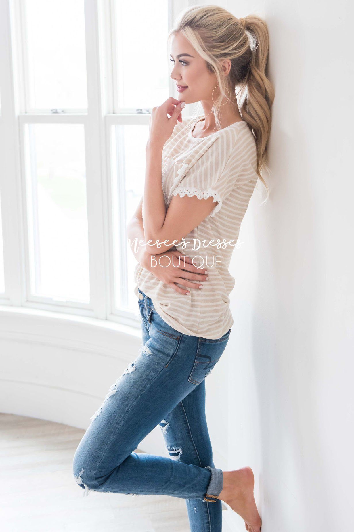 Once Upon A Dream Pocket Top Modest Dresses vendor-unknown 