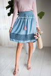 Chambray Smockwaist Tassel Skirt Skirts vendor-unknown