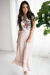 Ruffle Hem Maxi skirt Modest Dresses vendor-unknown