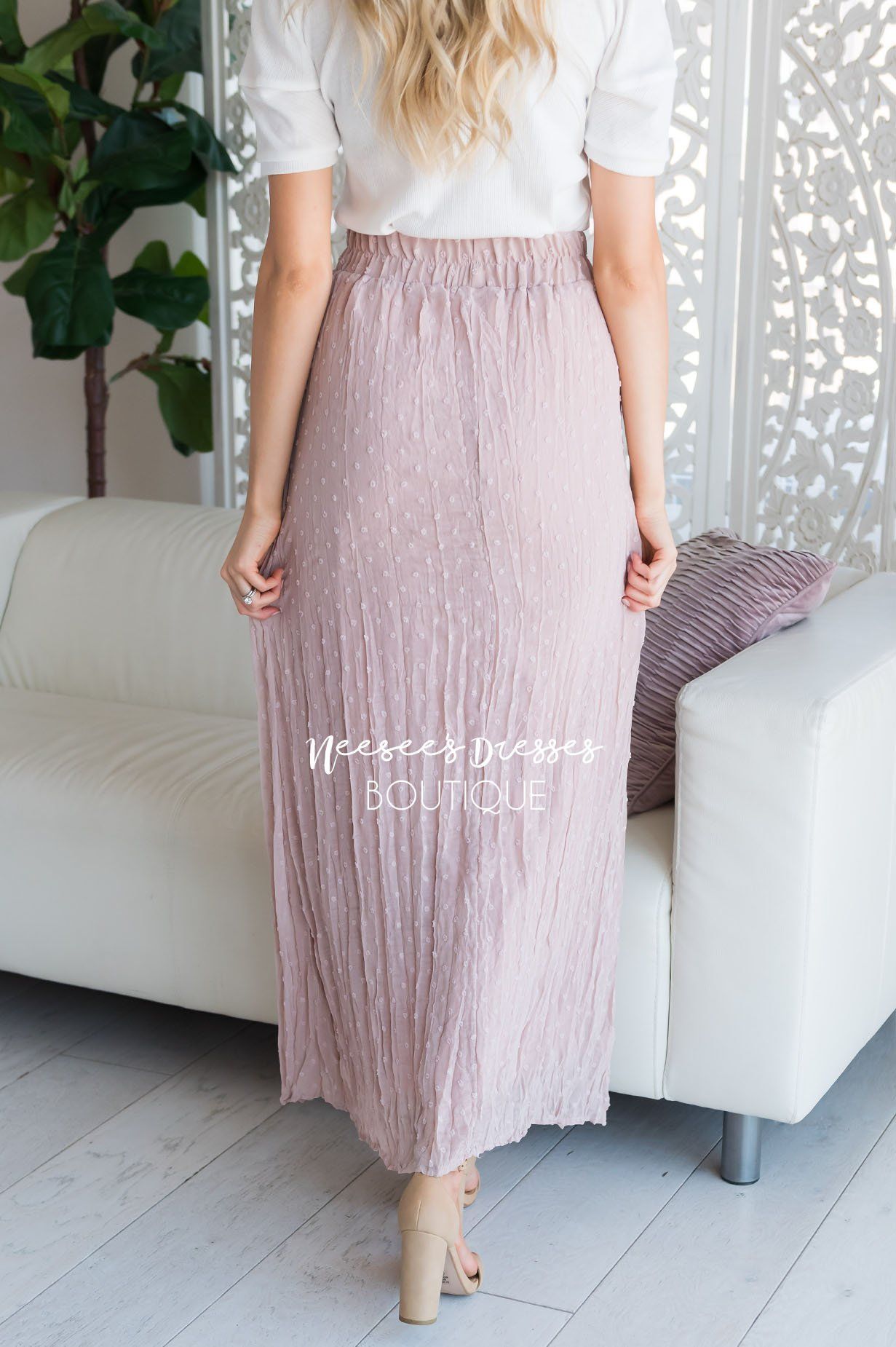 Spring Garden Swiss Dot Skirt Modest Dresses vendor-unknown 