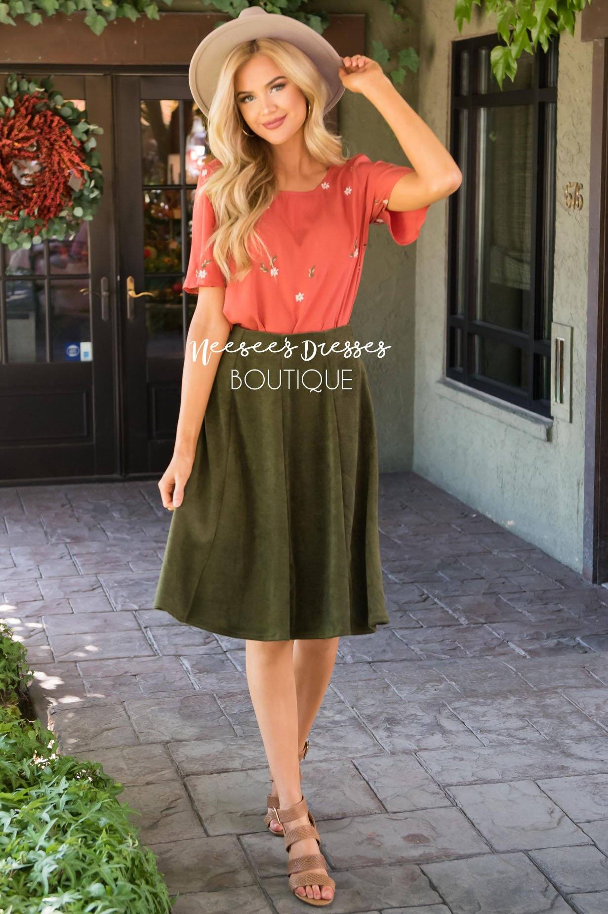 Twirl Another Day Corduroy Skirt Modest Dresses vendor-unknown 