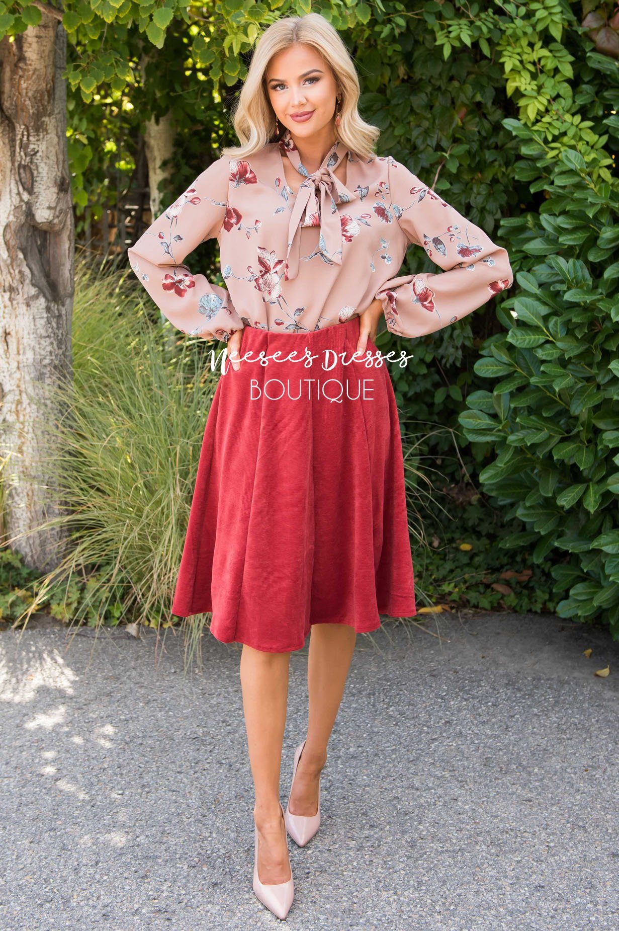 Twirl Another Day Corduroy Skirt Modest Dresses vendor-unknown 