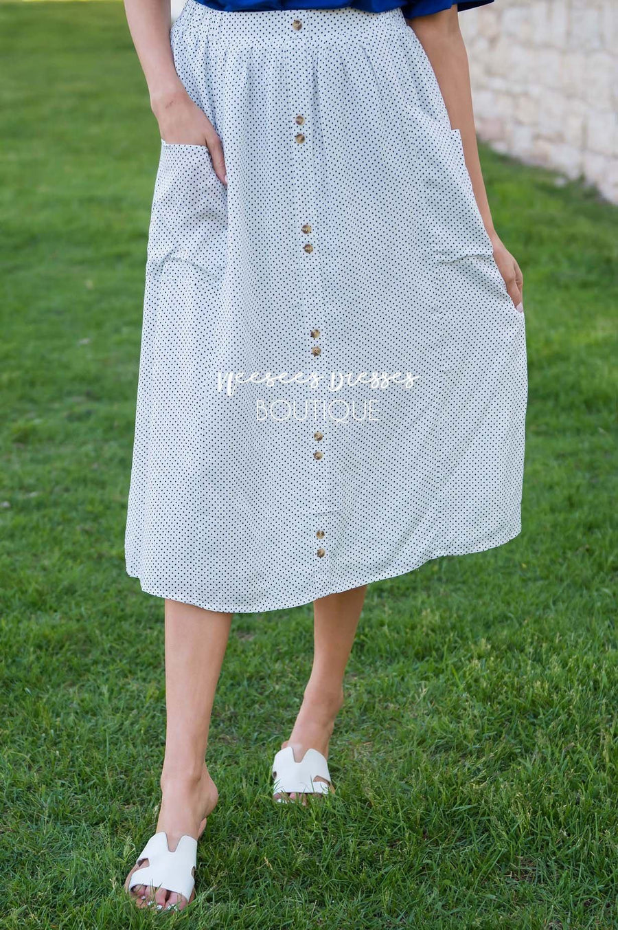 Dream Without Fear Polka Dot Skirt Modest Dresses vendor-unknown 