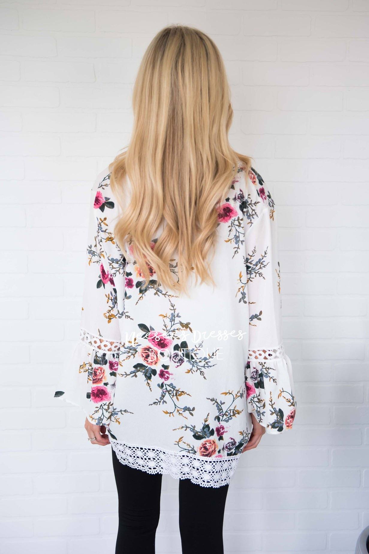 Just Bloom Floral Cardigan Modest Dresses vendor-unknown 