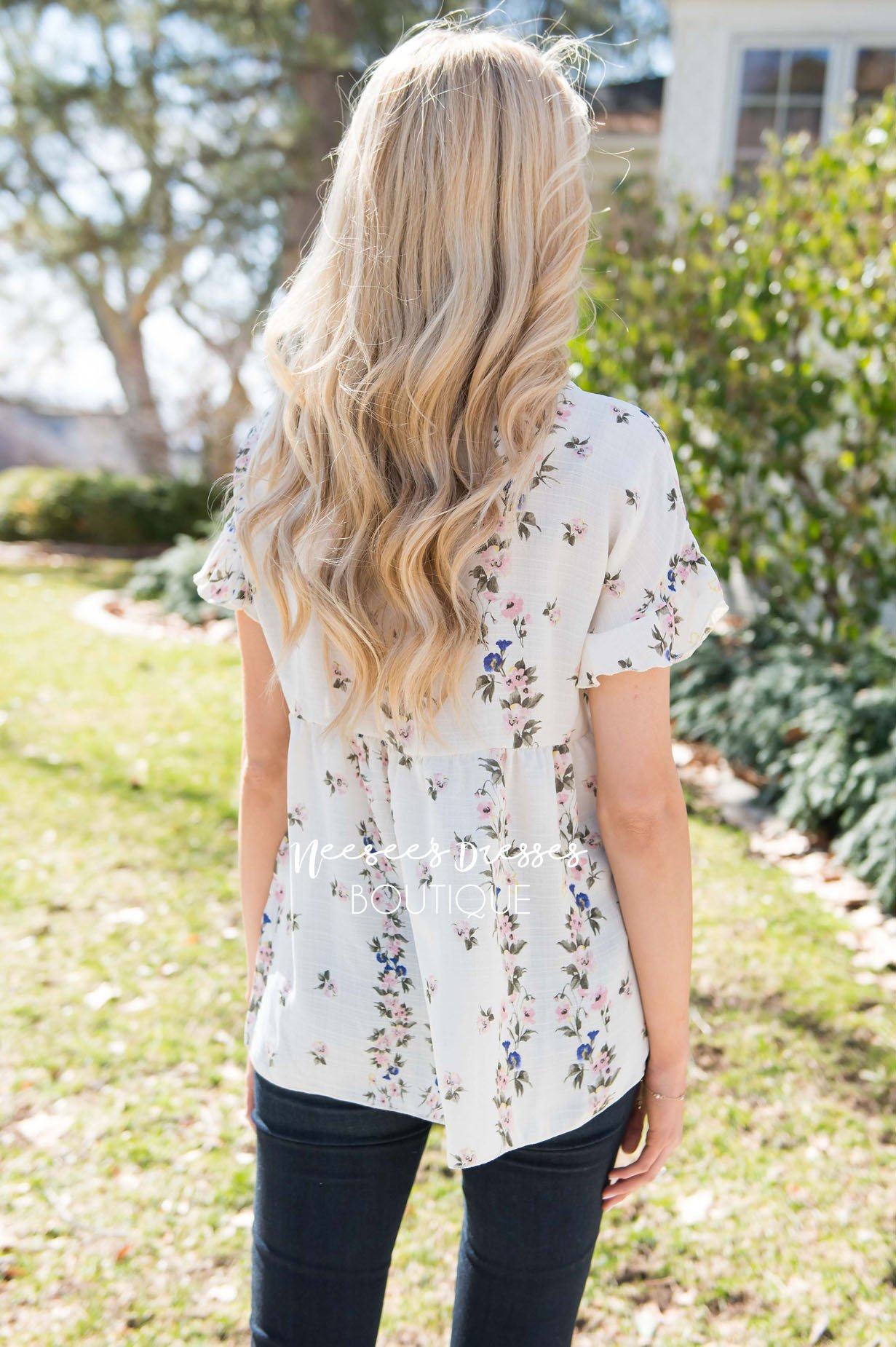 Dream Big Floral Baby Doll Top Modest Dresses vendor-unknown 