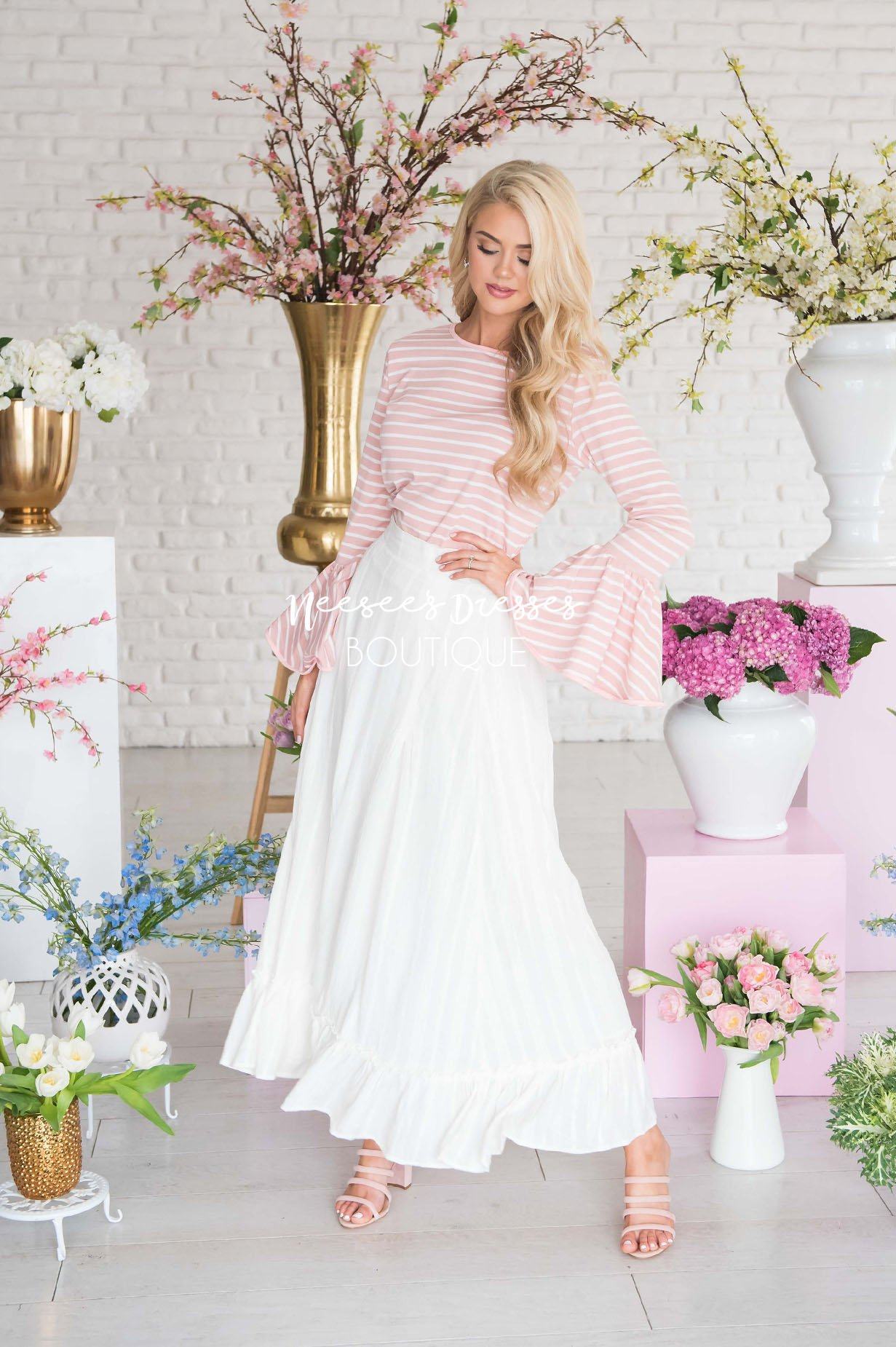 For The Love Of White Maxi Skirt Modest Dresses vendor-unknown 