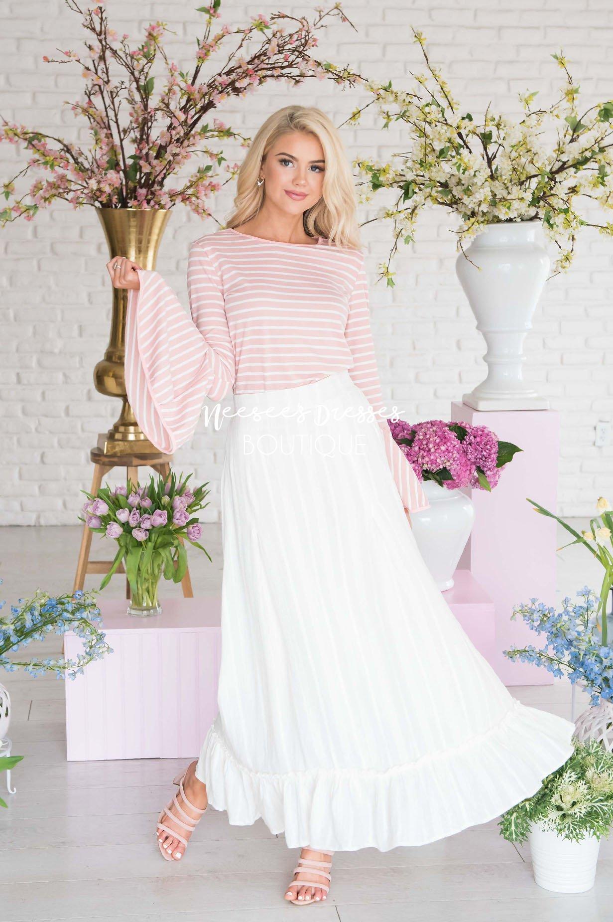 For The Love Of White Maxi Skirt Modest Dresses vendor-unknown 